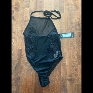 Nasty Gal Floral Lace Mesh Body Suit